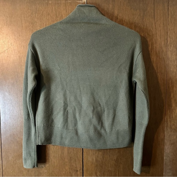 Aritzia Wilfred forest green Wool Cyprie Mock Neck Turtleneck Sweater Sz xxs - Picture 8 of 13